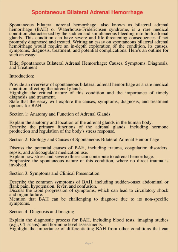 Spontaneous Bilateral Adrenal Hemorrhage